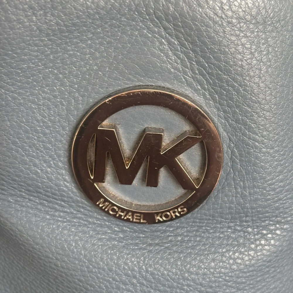 Michael Kors Slate Blue Leather Shoulder Bag